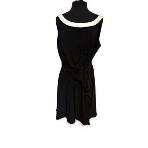 Chaps Black & White Sleeveless Dress – Size XL‎